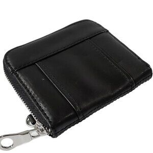 NWOT Black Leather Zip Wallet Black